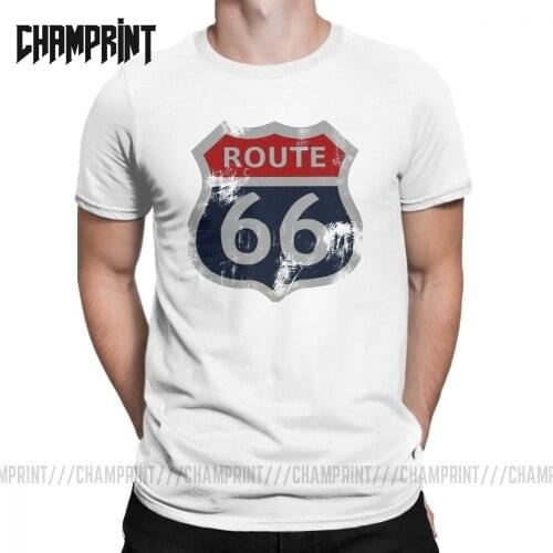 Route 66 Mother Road My Version T-Shirt for Men Funny Pure Cotton Tees O Neck Short Sleeve T Shirt Big Size Tops