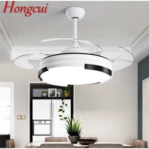 Hongcui Ceiling Fan With Lights Remote Control 3 Colors LED Modern Decorative For Living Room Dining Room Bedroom Restaurant