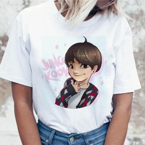 Jungkook Kpop T Shirt Suga J Hope Women Jin JIMIN V Top Tshirt for K Pop Korean Fashion Tees Funny Female T-shirt K-pop