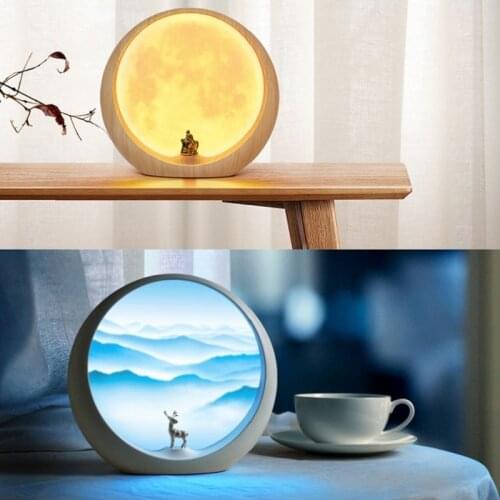 Creative LED Moon Lamp Rechargeable 3D Moonlight Night Light Touch Switch 3 Modes Table Lamps Home Desk Decor Holiday Gift