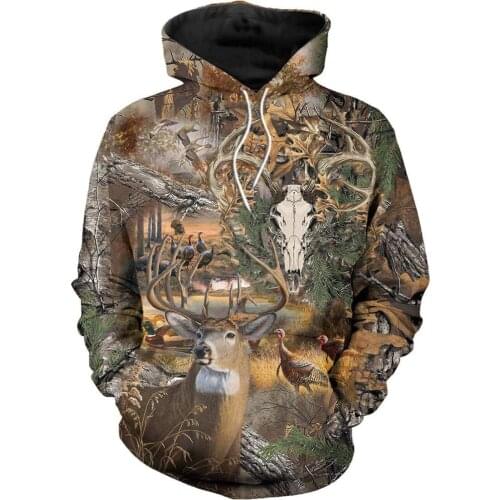 Deer Skull Hunting Camo 3D Printed Men Hoodies/sweatshirts Harajuku Fashion Hooded Autumn Hoody Casual streetwear Drop shipping