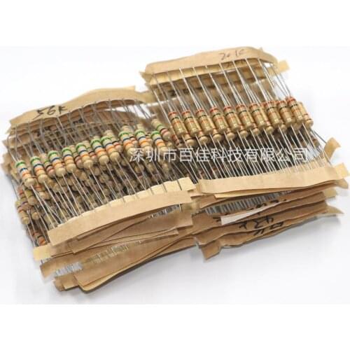 480pcs Commonly used 48 kinds × 10pcs 1K-2M 5% 1W Resistor Pack