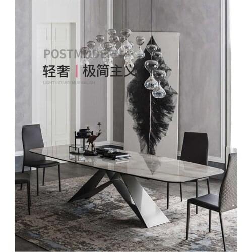 Stainless steel Dining Room Set Home Furniture minimalist modern marble dining table and 4 chairs mesa de jantar muebles comedor