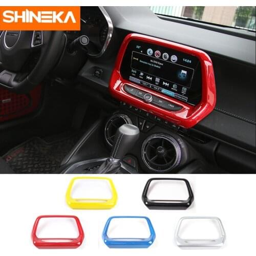 SHINEKA ABS 5 Colors GPS Navigation Panel Cover Media Screen Frame 8.0 inch 6th Gen for Chevrolet Camaro 2017+ Car Styling