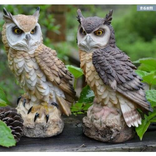 Resin owl guardian flesh repelling artifact gardening grocery garden ornaments luxury Animal Sculpture leather handicrafts