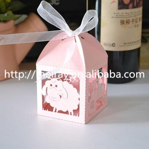 Party supplies wholesale China laser cut sheep gift favour box cookie box wedding custom