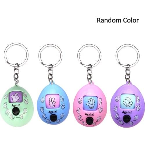 Family Game Rock Paper Scissors Play Toy Keychain Scissor Paper Stone Toys Key Chain Kids Egg Key Ring Rock Paper Scissors Toy