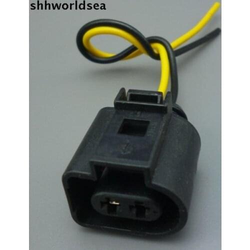 Shhworldsea 2 pin auto Wiper Washer Fluid Pump Pigtail Wiring Plug Connector Car horn socket 1J0973722 For VW Jetta Golf GTI MK4