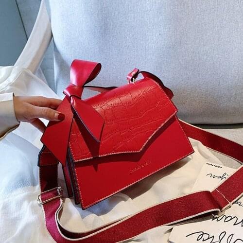 Bow Flap Tote bag 2020 New High quality PU Leather Womens Designer Handbag Travel Shoulder Messenger Bag Small square bag