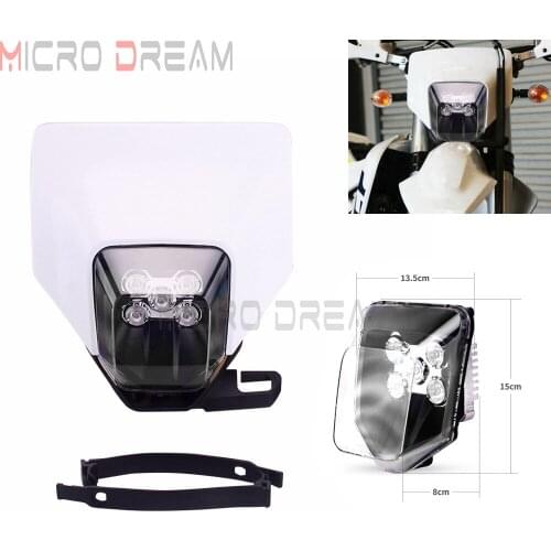 Motocross Enduro LED Headlight Headlamp W/ Mask for FE 250/350/450/501 TE 150/250/300/250i/300i Dual Sport Dirt Bike Head Lamp