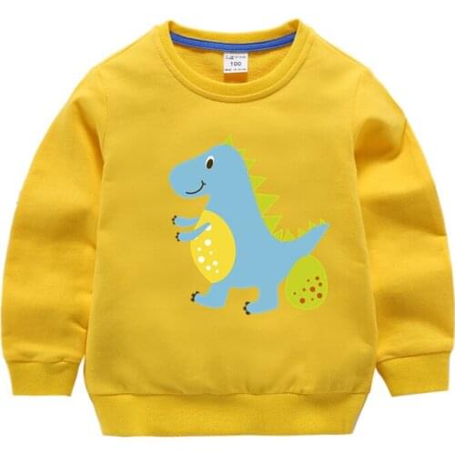 Cartoon Dinosaur Tshirt O-Neck Long Sleeve Kawaii Kids Costume Pullover Cute Sweatshirt 12M 24M 3T 4T 5T 6T 7T 8T Boys Tops