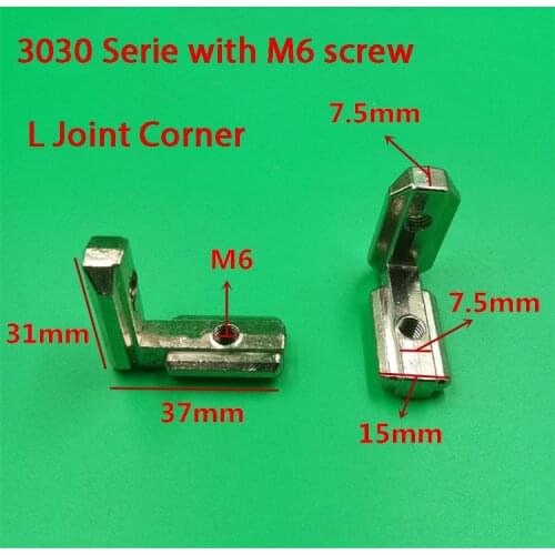 T slot L type 90 Degree 3030 aluminum connector bracket fastener EU standard 30/40/45 series aluminum profile parts 3d printer