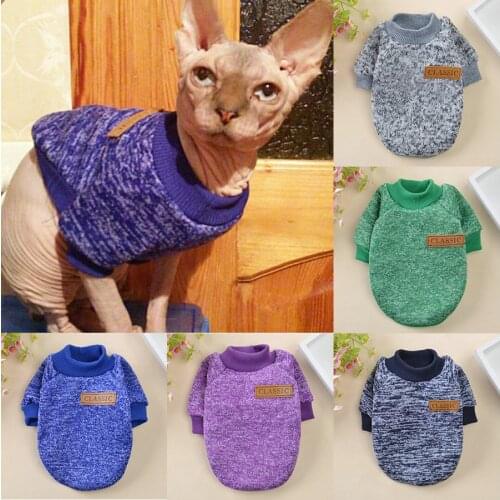 Warm Cat Clothes Winter Pet Clothing for Cats Kitty Kitten Outfits Coats Soft Sweater Hoodie Rabbit Animals Spring Pet Supplies