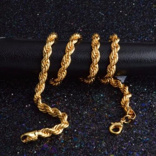 Trend Twist Chain Necklace Charms Men Gold Color Hip Hop Jewelry DIY Long Chain Female Party Necklace Punk Jewelry Accessories