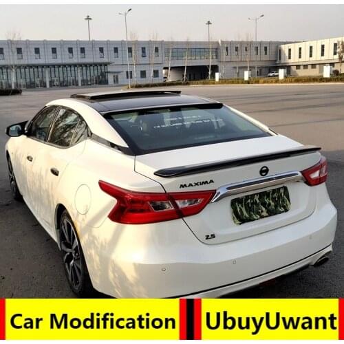 UBUYUWANT For Nissan Maxima 2016-2019 Roof Spoiler High Quality PU Plastic Primer Color Car Tail Wing Decoration