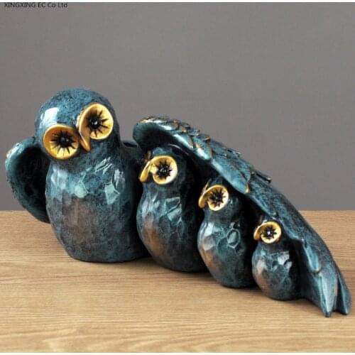 Resin Animal Decoration Creative Owl Home Decoration Decoration European Style Living Room Personality Decoration Simple Crafts