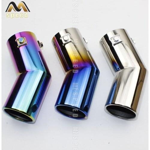 Universal Car Rear Round Exhaust Pipe Chrome Stainless Steel Automobile Muffler Tip Replacement For Auto Acce