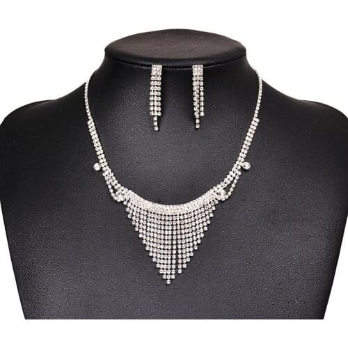 Jewelry & Accessories,Fashion Jewelry Sets. Bridal jewelry, Zircon necklace earrings set