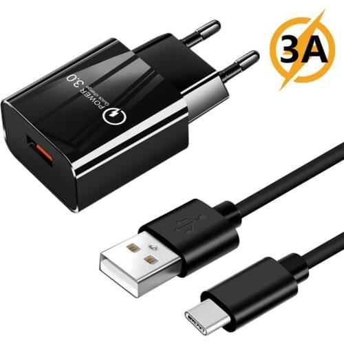 For Samsung S8 A8 A52 A71 Xiaomi Mi 11 Phone Charger Cable QC 3.0 Micro Fast Adapter Redmi 9A 9C 8 Honor 9X lite Type C USB Wire