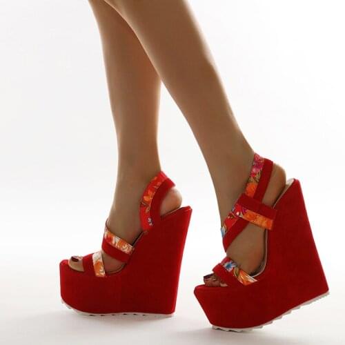 European Comfortable Wedges Heel Women Sandals Color Matching High-heeled Women Shoes Size 35-42