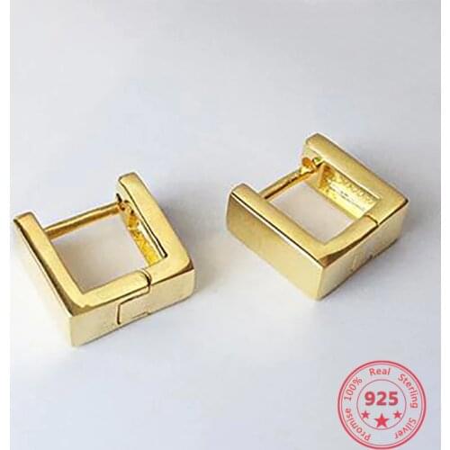 925 Sterling Silver European American Design Creative Concise Geometric Stud Earrings For Women Luxury Earrings Fashion Jewelry