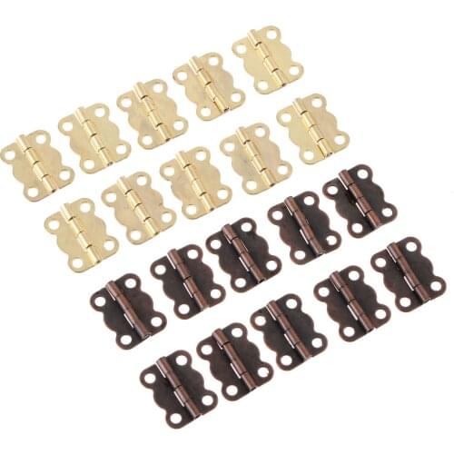 10Pcs Mini Butterfly Door Hinge Cabinet Drawer Jewelry Box Decorative Hinges Retro Butt Hinges