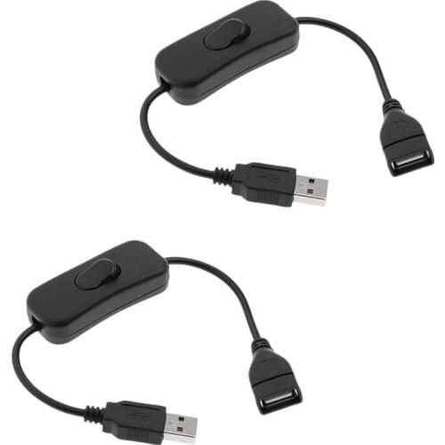 2 Pcs USB a Male to Female Cable with ON/OFF Switch Toggle Power Control for Arduino Raspberry Pi 3/2/B/B+/A