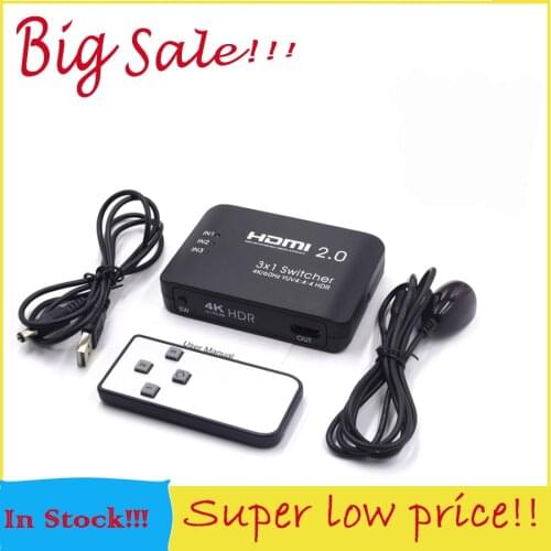 3x1 HDMI 2.0 4K 60Hz HDR HDMI Switcher 3 Input 1 Output Port HDMI for Xbox PS3/4 DVD HDTV PC Laptop TV