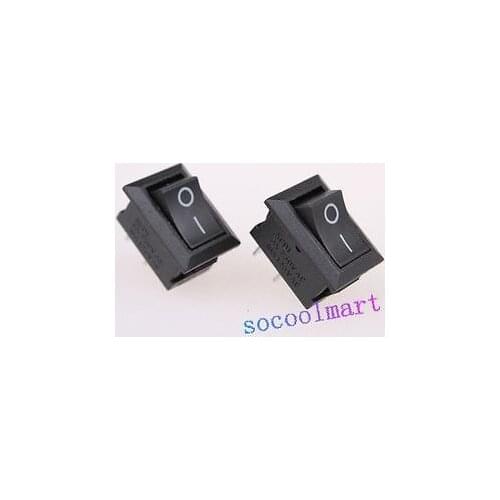 5 Pcs 2 Pin SPST Black Button On/Off Rocker Switch AC 6A/250V 10A/125V