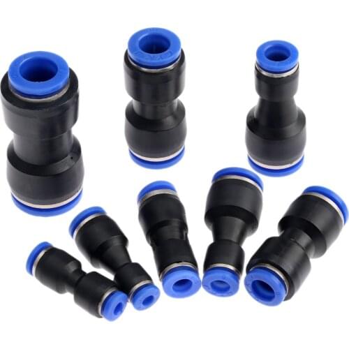 5Pcs Plastic Pneumatic Fittings Push In Straight Reducer Connectors For Air Vacuum Water Hose Plastic Pneumatic Parts