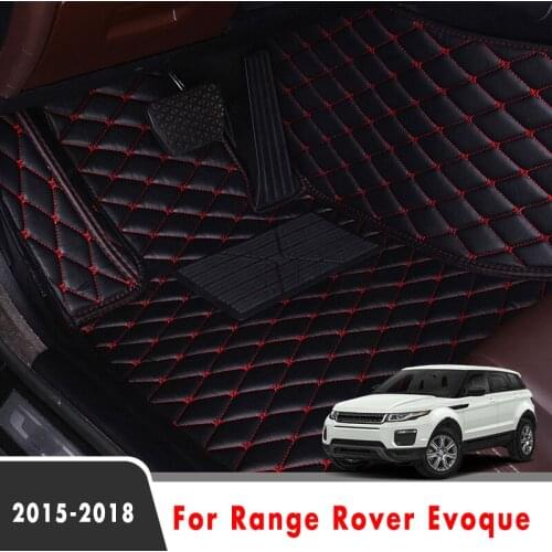 LHD Car Floor Mats For Range Rover Evoque 2018 2017 2016 2015 Auto Accessories Carpets Leather Custom Waterproof For Land Rover