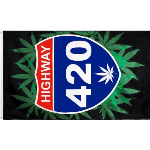BOB Marley Reggae Rasta Hippie Band 90*150cm highway 420 weed FlagFor Bar Party Music Festival Tattoo Shop