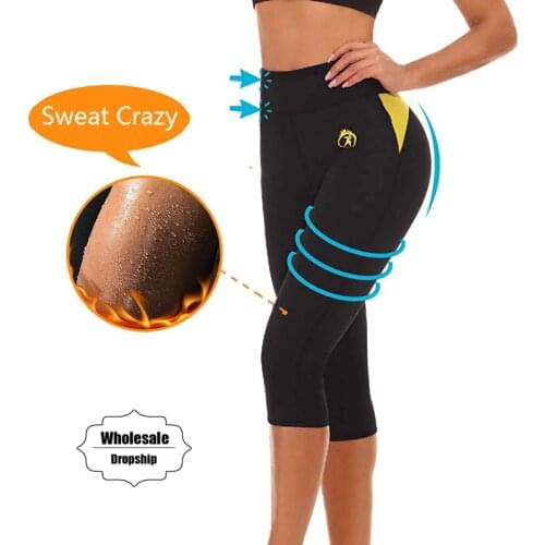 NINGMI Slim Pants Tummy Control Panties Slimming Short Neoprene Sweat Body Shaper Workout Waist Trainer Butt Lifter Tight Capris