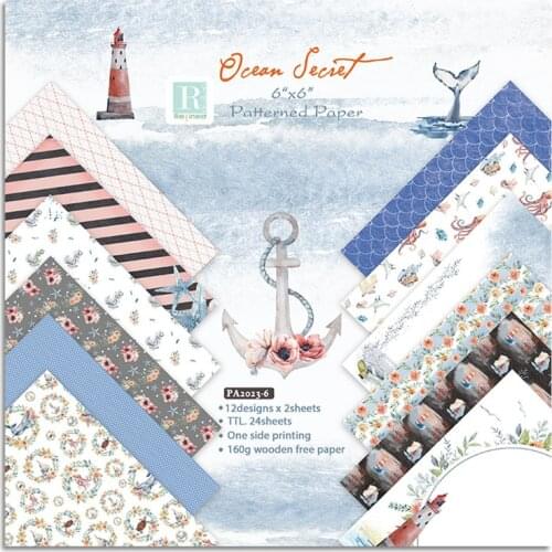 24Pcs/Lot Anchor Retro Material Papers DIY Scrapbooking Album Diary Gift Decorative Paper Scrapbooking Paper