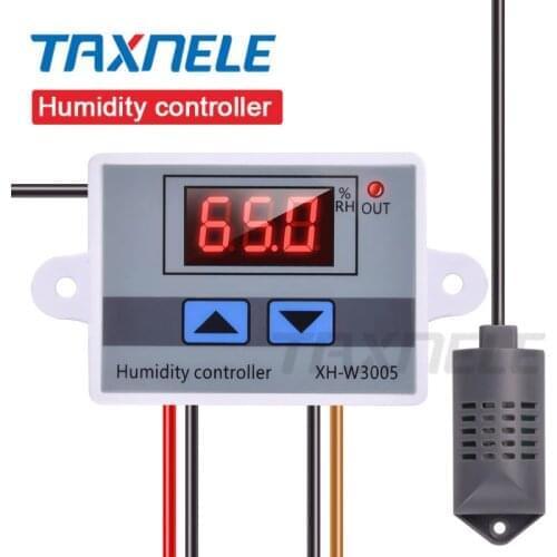 XH-W3005 Digital Humidity Controller 220V 12V 24V Hygrometer Humidity Control Switch 0~99%RH W3005 Hygrostat Humidity sensor