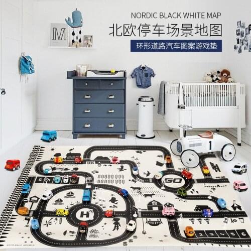 Childrens Education Game Rug Carpet Game Accessories Toy Car Town Traffic Map Parking Carpet Parent-child Baby Play Mat Toys