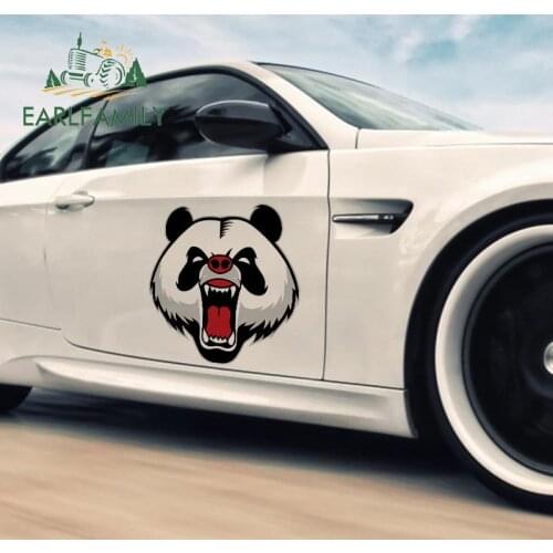 EARLFAMILY 43cm x 43cm Angry Panda Car Body Sticker JDM Style Fun Aufkleber Decal Vinyl Big Car Stickers Scratch Proof Graphics
