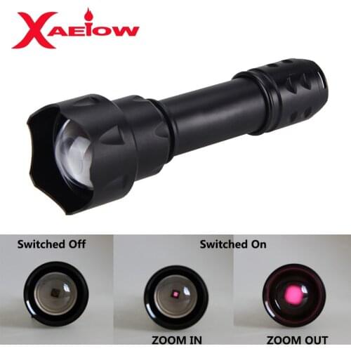 T20 IR-720 Flashlight Zoomable Focus 7 Watt 850nm LED Infrared Radiation Lamp Night Vision Flashlight Torch+Pressure Switch
