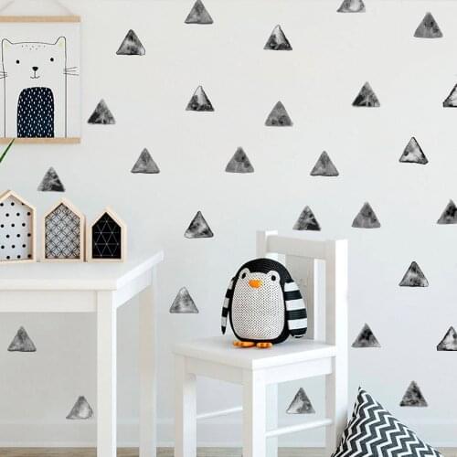 Funlile Baby Room Ink Black Triangles Wall Sticker Children Room Wall Art Nordic Home Decor,Waterproof Nursery Kids Wall Sticker