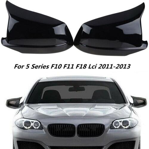 Car Side Rearview Mirror Cover Cap For BMW 5 Series F10 F11 F18 Lci 2011-2013 Gloss Black Auto Wing Mirror Cover