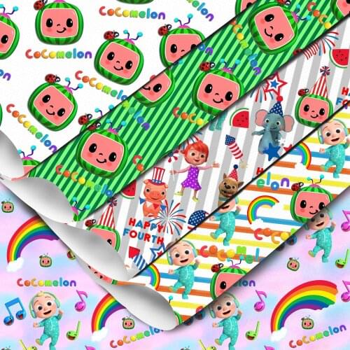 David angie 20*33cm Flowers Printed Synthetic Leather Fabric for Bows Faux Leather Sheets DIY Handmade Materials,1Yc10635