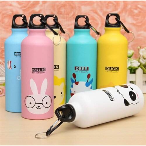 Cute Modern Design 500ml Lovely Animals Outdoor Portable Sports Cycling Camping Bicycle Aluminum Alloy School Kids Water Bottle