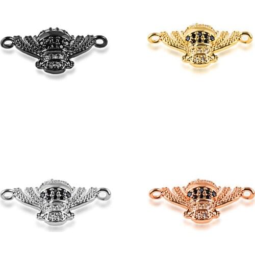 Fashionable Exquisite Back Zircon Inlaid Insect Copper Jewelry Connector DIY Crafts Bracelet Necklace Accessories Wholesale