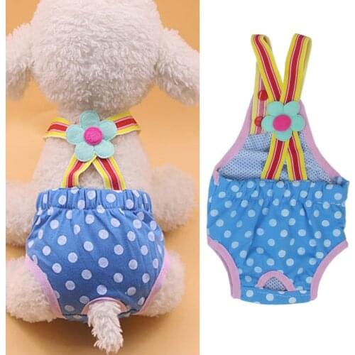 Washable Female Dog Diaper Sanitary Shorts Panties Pet Physiological Pants Dog Clothes Dot Print Underwear Briefs Pet Products