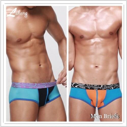 1Pcs Mens Underwears Mens Ice Silk Breathable Briefs Men Low-waist Brief Shorts Male brief Underwear Underpants Man Briefs
