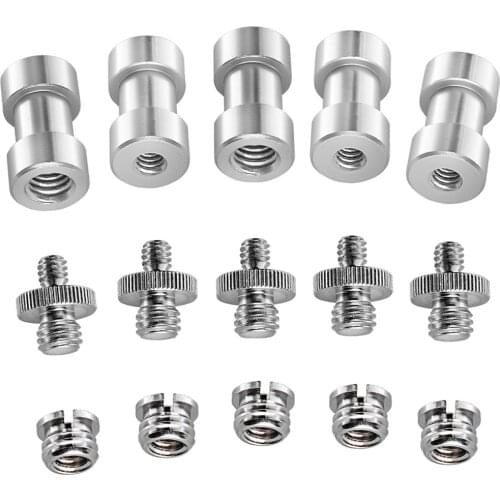 Neewer 15 Pieces 1/4" 3/8"Metal Threaded Screw Converter Adapter for DSLR Camera,Tripod,Shoulder Rig,Light Stand,Camera Cage
