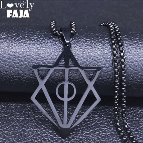 Stainless Steel Demon Seal Statement Necklace Black Color Satan BALAM Necklaces Pendants Men/Women Jewelry gargantilha N3062