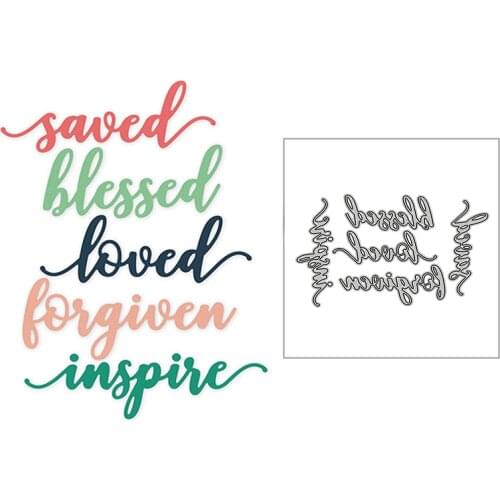 New Saved Blessed Loved Words 2020 Metal Cutting Dies for DIY Scrapbooking and Card Making Decorative Embossing Craft No Stamps