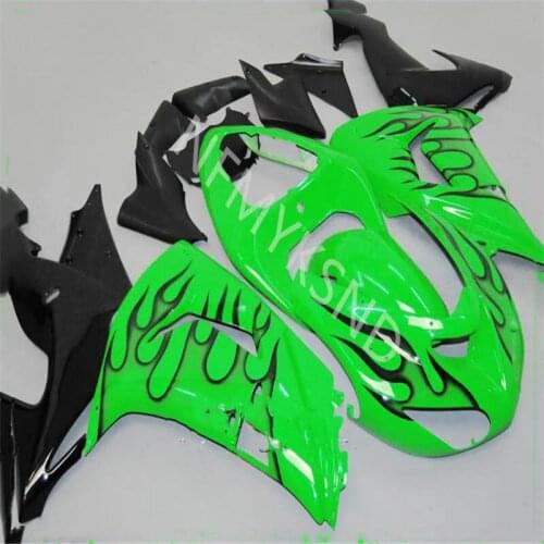 New Injection Motorcycle Fairing kit For Kawasaki Ninja ZX10R 06-07 ZX 10R 06 07 ZX-10R 2006 2007 green black flames Fairing