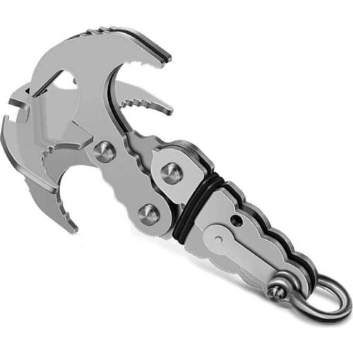 Outdoor Grappling Hook Multifunctional Gravity Hook Rock Climbing Claw Outdoor Survival Equipment Stainless Steel Carabiner